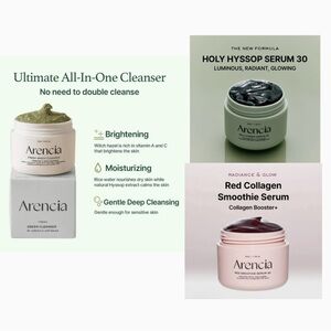 ARENCIA FRESH RED SMOOTHIE SERUM 30 &HOLY HYSSOP SERUM 30 &FRESH GREEN CLEANSER